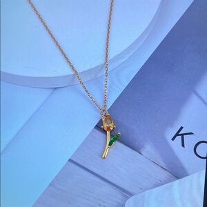 Elegant Gold Rose Pendant Necklace